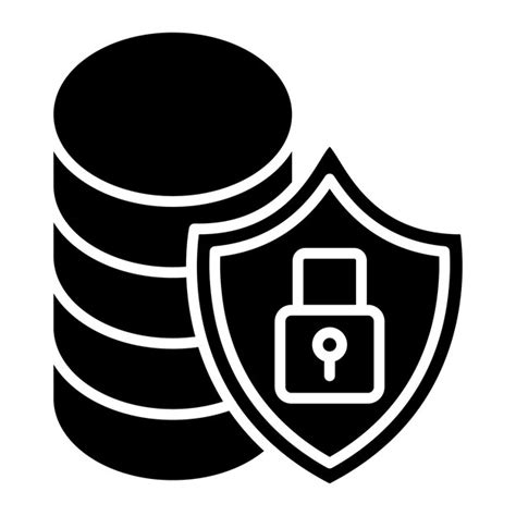 Premium Vector Database Security Glyph Solid Black Illustration