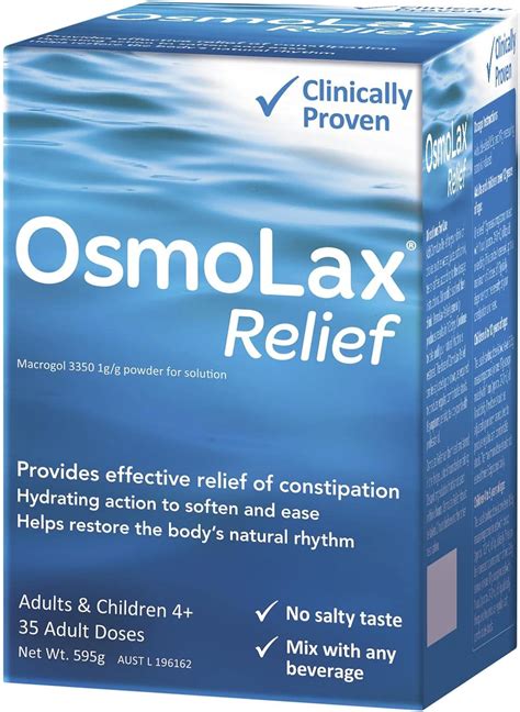 OsmoLax Relief Macrogol Osmotic Laxative Powder 35 Doses 595g : Amazon ...