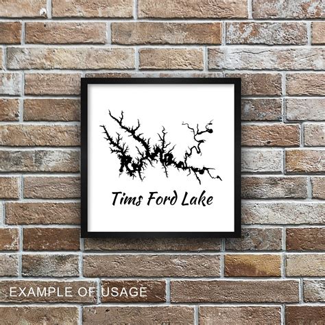Tims Ford Lake Map SVG, Tennessee Map Vector File - Instant Download