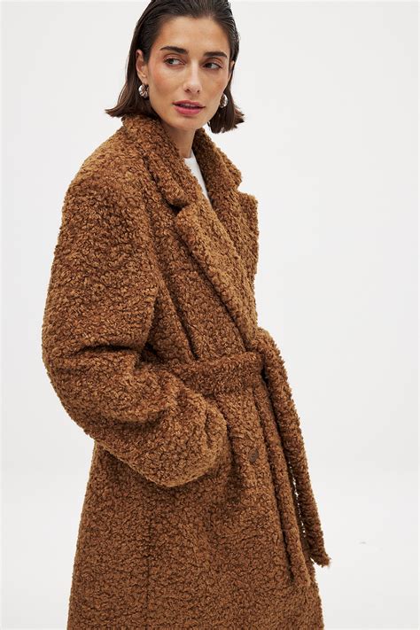Long Teddy Coat Brown Na Kd