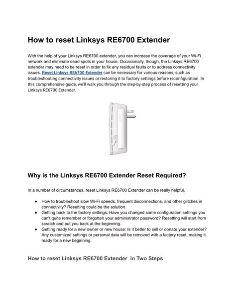 PPT How To Reset Linksys RE6700 Extender PowerPoint Presentation