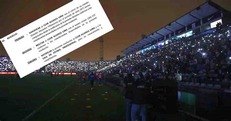 ¡comisión Disciplinaria De Fpf Sancionó A Alianza Lima Con El Cierre De