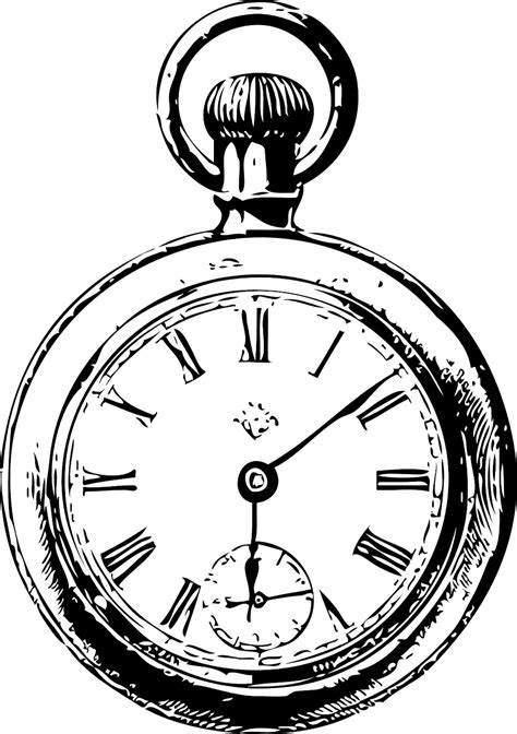 Download Clocks Watch Black And White Royalty Free Vector Graphic