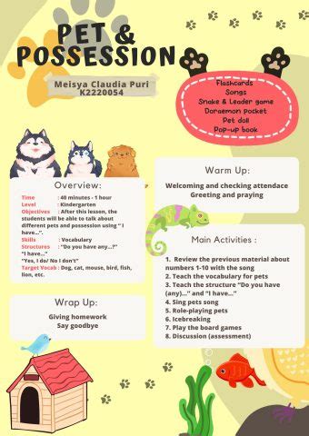 Pets And Possession Lesson Plans ELL S CLASS