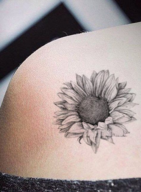 Grace Realistic Black White Sunflower Temporary Tattoo Sunflower