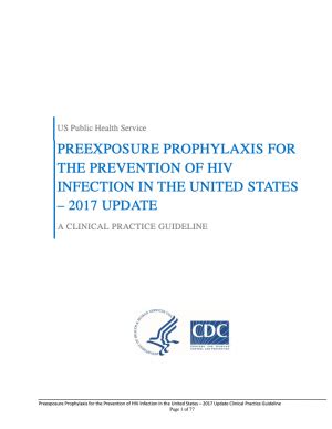 PrEP for the Prevention of HIV Infection of HIV Infection in the United States - 2017 Update ...