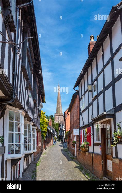 Traditional Cobbled Street In The Old Town Church Lane Ledbury