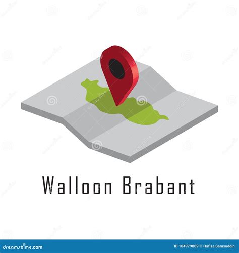 Walloon Brabant Outline Map Belgium Region Province Cartoon Vector