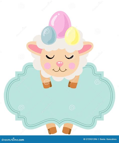 Easter Sheep Egg Cartoon Vector Cartoondealer