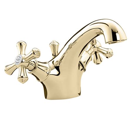 Bristan Colonial Mono Basin Mixer Tap Gold With Pop Up Waste K Bas G