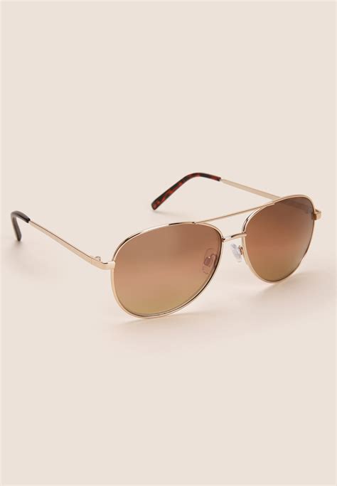 Womens Gold Tortoiseshell Aviator Sunglasses Peacocks