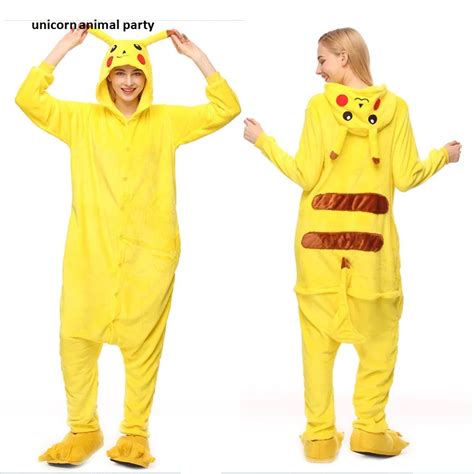 Kigurumi Onesies Children Pajamas Flannel Cosplay Costume Pikachu