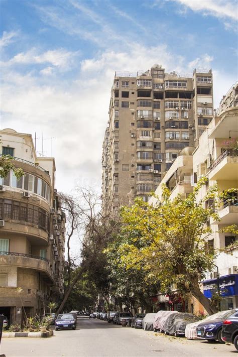 Cairo Egypt December View Of A Busy Street In The Zamalek