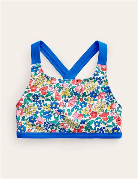 Cross Back Bikini Top Multi Flowerbed Boden UK