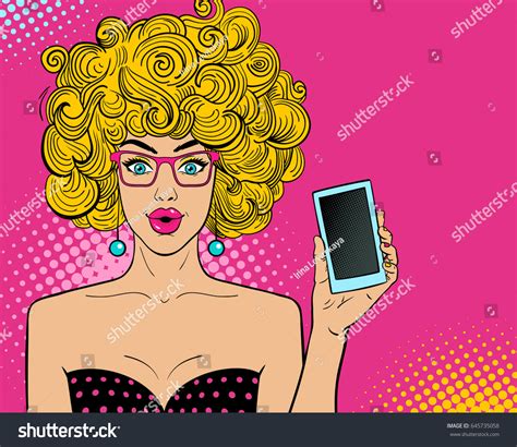 Wow Pop Art Female Face Sexy Stock Vector Royalty Free 645735058