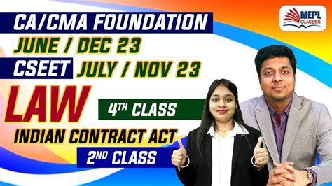 CA CMA Foundation CSEET LAW Indian Contract Act 2nd Class MEPL