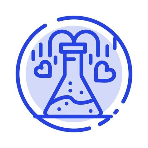 Chemical Flask Heart Love Blue Dotted Line Line Icon 19119721 Vector