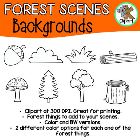 Jungle Scene Clip Art Black And White