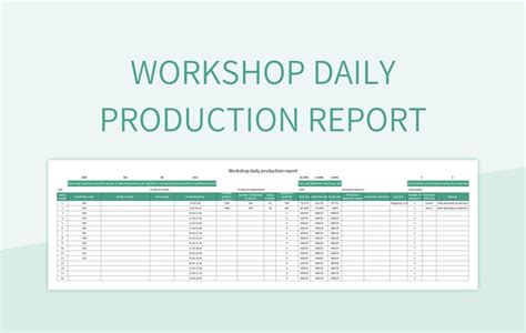 Free Production Report Templates For Google Sheets And Microsoft Excel