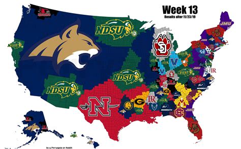 2019 Fcs Imperialism Map Week 13 R Cfb