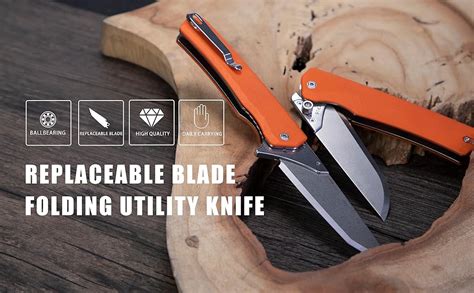 Amazon.com: 9TiEDC Replaceable Blade Folding Knife with Pocket Clip,EDC ...