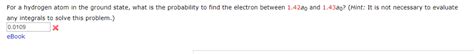 Solved For a hydrogen atom in the ground state, what is the | Chegg.com 