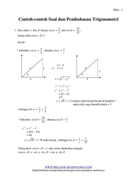 Detail Contoh Soal Dan Jawaban Trigonometri Koleksi Nomer 6