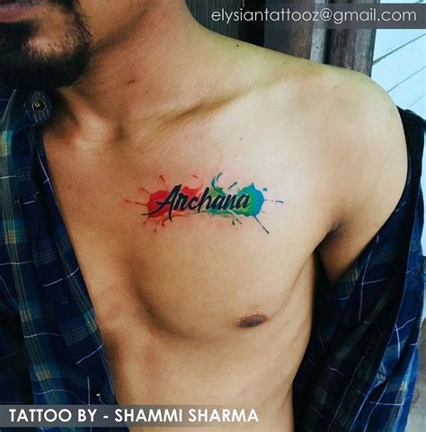 Simple Font With Colour Splash Tattoo By Shammi Sharma Immy