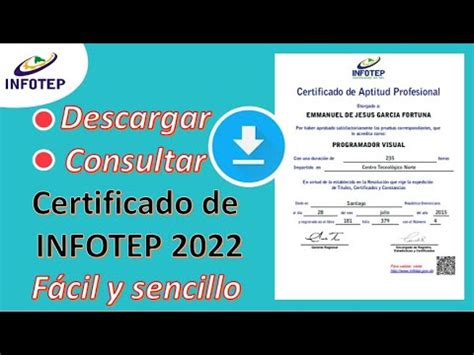 Como Descargar Tu Certificados De Cursos Infotep Youtube