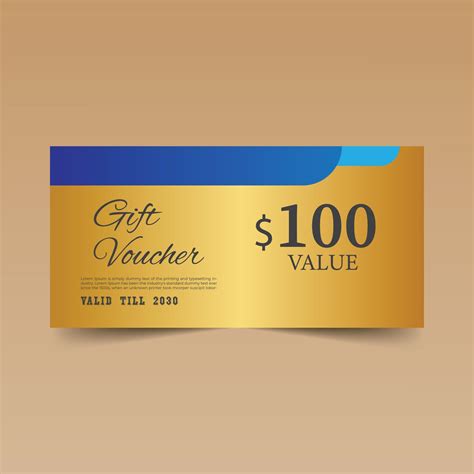 Blue Gift Voucher Design Template Vector Art At Vecteezy