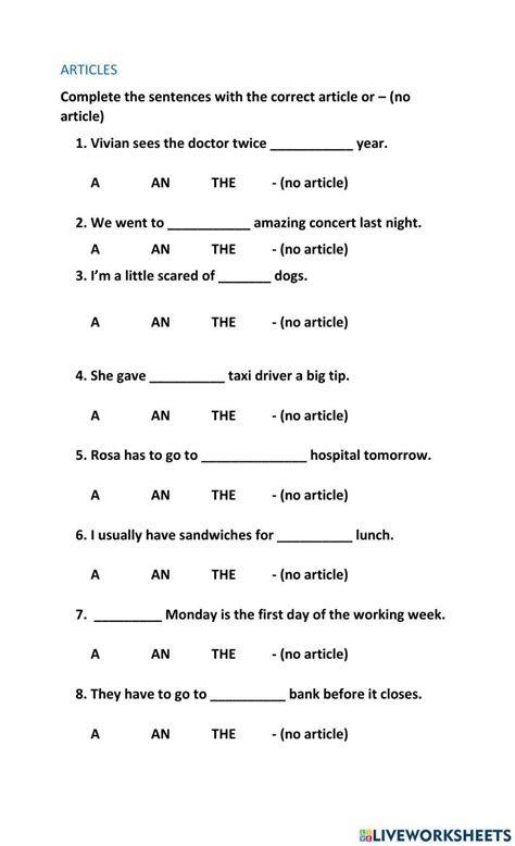 A An The Or No Article Exercises Hotsell Mcpi Edu Ph