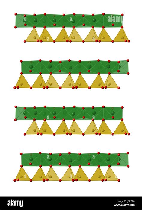 Chrysotile Asbestos Crystal Structure Atoms Shown As Combination Of