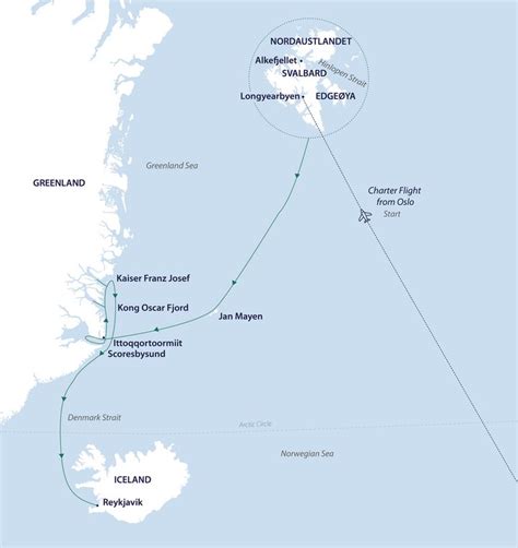 Schiffsreise von Spitzbergen über Grönland nach Island