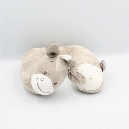 Protège cou Doudou cheval beige marron blanc couronnes NATTOU