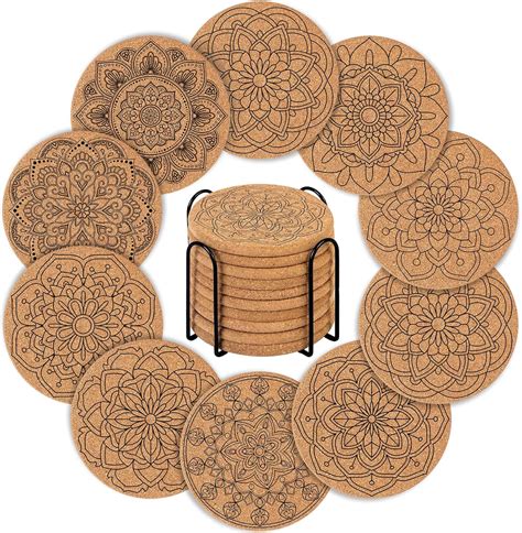 Amazon Pieces Cork Coasters For Drinks Billbotk Cup Coasters