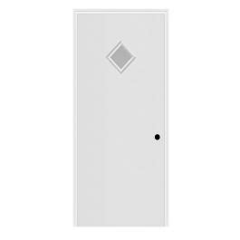 Masonite Belleville Smooth Diamond Lite Center Door With Pearl Glass