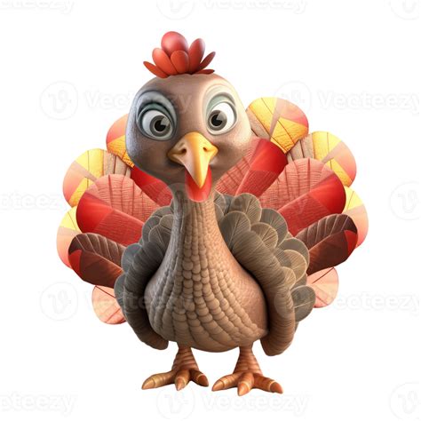 3d Icon Cute Turkey Happy Fall Character Illustration Thanksgiving