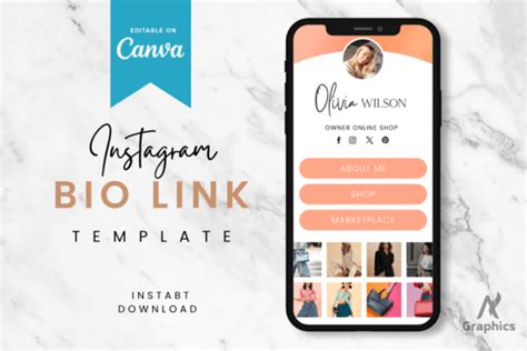 Editable Attractive Link In Bio Template Graphic By AN Graphics