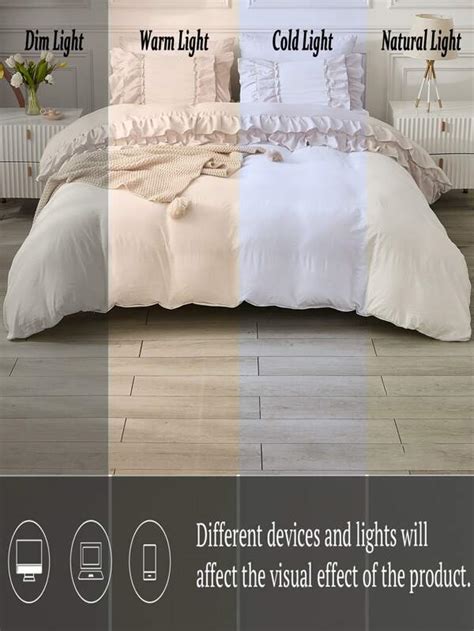 Solid Ruffle Trim Duvet Cover Set Without Filler Shein Uk