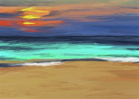 Beach Impression Painting By Taphath Foose Fine Art America