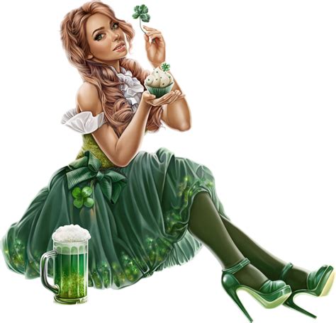 ♣ Femme St Patrick Png Tube Leprechaun Woman Png ♣