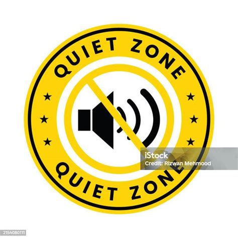 Quiet Zone Quiet Zone Sign Sticker Banner Label Vector Illustration