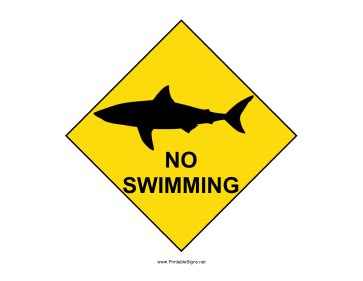 Printable Shark Warning Sign