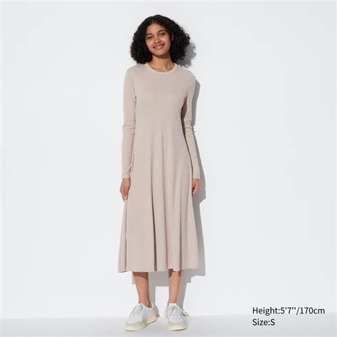 Ribbed Long Sleeve Flare Dress UNIQLO US