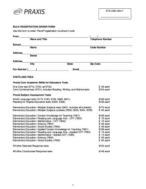 Fillable Online Ets Bulk Voucher Transmittal Form PDF Ets Fax Email