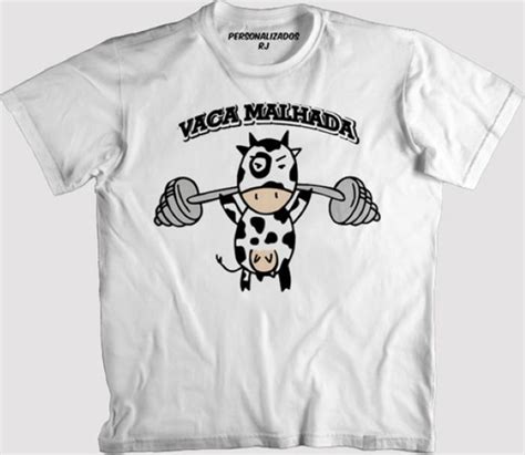 Camiseta Engra Ada Vaca Malhada Muscula O Fit Elo