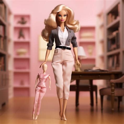 Poupée Barbie Fille Blonde Rose Photo De Mode D une Belle Femme Aux Cheveux Blonds Photo Premium