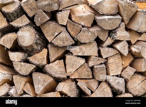 Chopped Firewood Background Texture Of Firewood Stacked In A Woodpile