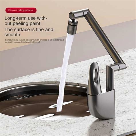 Modern All Copper Single Handle Basin Faucet Universal Hot Cold Mechanical Arm For Bathroom