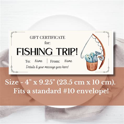 Editable Fishing Trip Gift Certificate Template Outdoor Experience